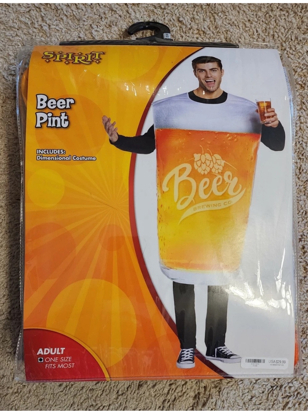 Beer Pint Adult Halloween Costume - One Size Fits All